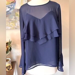 💰⤵️Express Navy sheer blouse